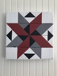 Wooden Barn Quilt Colors Red Gray Black And White Painted Barn Quilts Barn Quilt Designs Barn Quilt Patterns