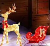 QCLUEU 3D Large Christmas Deer Lighting, LED Reindeer with ...