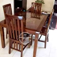 Ukuran meja makan ini memiliki ukuran panjang yang bisa di extendable dari 160 cm menjadi 200 cm. Jual Original Free Ongkir Meja Makan Jati Jepara Meja Makan Kursi 4 Minimalis Modern Murah Di Lapak Putra Jati Furniture Bukalapak