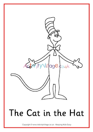 Valentine's day mystery picture puzzles. Cat In The Hat Colouring Page