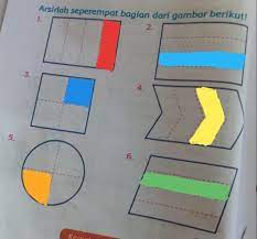 Arsirlah Seperempat Bagian Dari Gambar Berikut Brainly Co Id