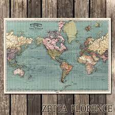 世界地图 现代装饰画复古风格客厅办公室酒吧商场装饰海报挂图 vintage world map poster world map poster map wrapping paper