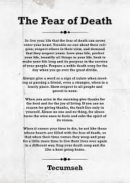 The Fear Of Death Tecumseh Tecumseh Quote Poster Chief Etsy