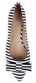 Black And White Striped Flats With Bows Sole Society Pointed Toe Flats Kameko Black Crema Shoes Crazy Shoes Me Too Shoes