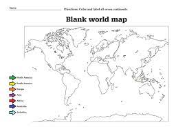 Label The The Continents And Color Them Great Worksheet For Kids World Map Printable Continents And Oceans Free Printable World Map