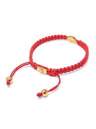 Men S Red String Bracelet With Gold Evil Eye