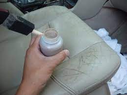 Spray the enamel paint on a towel. Www Thehuangs Com Automotive Leather Repairing Leather Repair Cracked Leather Repair Car Cleaning Hacks