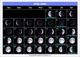 July 2021 Full Moon Calendar Free Printable Template