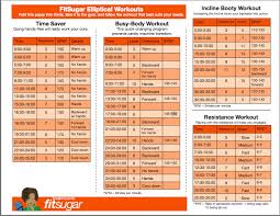 Printable Elliptical Workouts For The Gym Elliptical Workout Workout Exercise