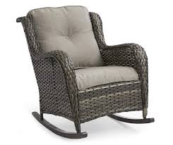 Wilson Fisher Oakmont All Weather Wicker Gray Cushioned Patio Rocker Chair Big Lots Rocker Chairs Wicker Rocker Outdoor Wicker