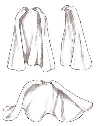 Draw a long, curved line descending from one side of the collar. Cloak Paintings Search Result At Paintingvalley Com