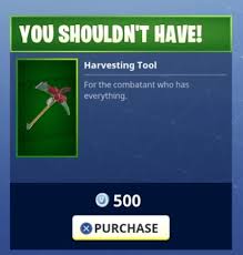 Fortnite pro players do things differently to you. Fortnite You Shouldn T Have Harvesting Tool Uncommon Pickaxe Fortnite Skins