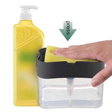 Membersihkan piring akan menjadi jauh lebih cepat dengan produk ini, cukup isi dengan sabun cuci piring favorit anda maksimal 380ml, kemudian gunakan spons yang disertakan untuk menekan bagian pompa di kotak yang dapat mengeluarkan jumlah sabun cuci piring yang sempurna ke atas spons. 2 In 1 Dispenser Sabun Cair Cuci Piring Dan Tempat Spons 2 In 1 Soap Pump Sponge Caddy Free Spons