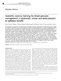 Pdf Isometric Exercise Training For Blood Pressure