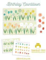 birthday countdown calendar i birthday chart i flower garden