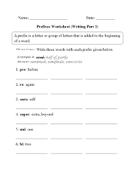 Writing Prefixes Worksheet Prefixes Word Work Worksheets