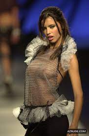 Adriana Lima braless at Triton SS 2002 Fashion Show - AZNude
