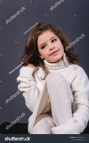 Beautiful Young Model Peach Color Knitted Stock Photo 1404241187 |  Shutterstock
