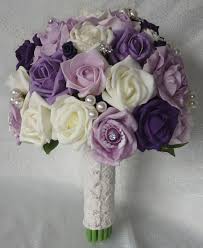 Plum And Ivory Wedding Bouquet Bb353 Purple Wedding Bouquets Purple Wedding Flowers Ivory Bridal Bouquet
