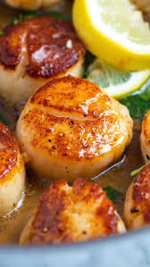 Seared Scallops With Garlic Basil Butter Recipe Seafood Recipes Seafood Dinner Best Seafood Recipes