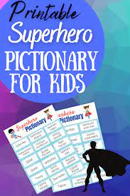 Naturally, we respond better to images than to texts and words. Printable Superhero Themed Pictionary Game For Kids
