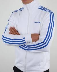 Adidas Black And White Jacket Mens Adidas Originals Os Beckenbauer Track Top White Blue Tracksuit Jacket Mens Retro Adidas Outfit Men Adidas Outfit Leather Jacket Men