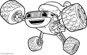Free coloring pages to download and print. Monster Truck Darlington In The Christmas Hat Coloring Page Coloringall