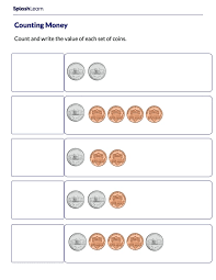 counting money worksheets for kindergarteners online splashlearn