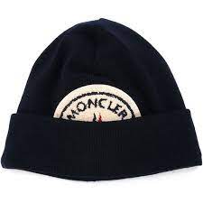 Moncler X Ami Logo Patch Beanie Hat Blue Beanie Hat Beanie Patch Logo