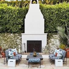 Browse pictures below of outdoor fireplace designs for decorating ideas and inspiration. Mediterranean Backyard With White Stucco Moorish Style Outdoor Fireplace Exterior Fireplace Outdoor Fireplace Mediterranean Outdoor Fireplaces