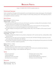 Branch managers are also responsible for monitoring sales and creating sales reports, training and. Professional Finance Resume Examples Myperfectresume