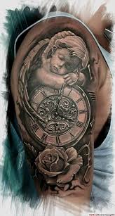 Bildergebnis Fur Engel Mit Uhr Und Rose Engel Tattoo Vorlagen Engel Tattoo Oberarm Engel Tattoo