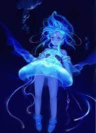 tags anthropomorphism blue hair dress hat long hair ribbon water artist won anime fille manga manga dessin japonais