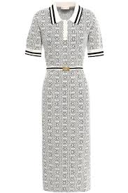 jacquard knit midi dress