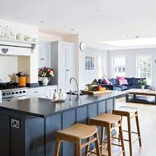 Traditional Painted Open Plan Kitchen Ideal Home Living Room Kitchen Kitchen Design Open Open Plan Kitchen Living Room