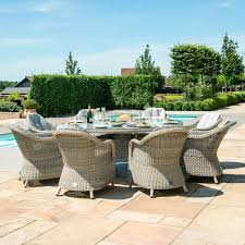 Check spelling or type a new query. Maze Rattan Oxford 8 Seat Round Fire Pit Dining Set With Heritage Chairs Fusion Furniture Store