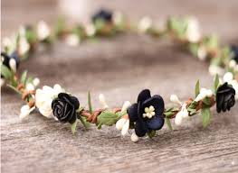 Only 3 available and it's in 1 person's cart. Flower Crown Wreath In Black And Ivory Flower Crown Hair Garland