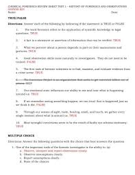 Choose from 500 different sets of flashcards about forensic science on quizlet. Review Sheet Answer Key