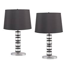 Bryan table lamp in golden antique brass finish with linen shade. Aeo Aeo Lt 31157 2pk Table Lamp Set Of 2 Black Shade Amp Stacked Solid Clear Crystal Cubes In Modern Blocks Base 24 5 Inch Tall For Bedroom Living Room Amp Office Buy Online In Bahamas