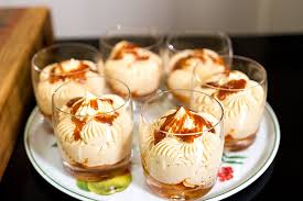Salted Caramel Mousse With Roast Peaches Mousse Caramel Beurre Sale Et Peches Roties Recipe Caramel Mousse French Desserts Desserts