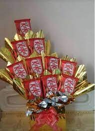 Bouquet Of 10 Kitkat Chocolate Bouquet Candy Bouquet Diy Chocolate Bouquet Chocolate Bars Gift