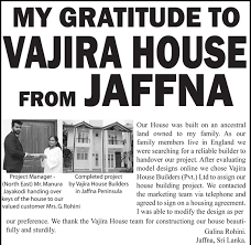 We write news in three different levels of english. English News Vajira House Best House Builders Sri Lanka Building Construction