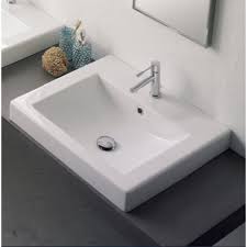 The versatile and skillfully designed drop in bathroom sink basinsuits modern or vintage decor. Scarabeo 8025 A By Nameek S Square Square White Ceramic Drop In Sink Thebathoutlet