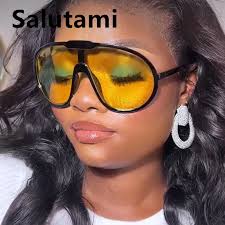 Oversized One Piece Shield Sunglassed For Women Vintage Unique Windproof  Uv400 Sun Glasses Men Retro Pilot Gradient Eyewear