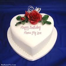 The Name Heena My Love Is Generated On Heart Icecream Cake With Name Image Downloa In 2020 Birthday Cake For Wife Ice Cream Birthday Cake Beautiful Birthday Cakes