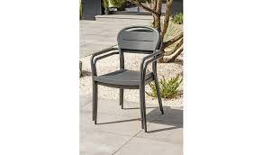 Chaise de table de jardin. Fauteuil De Jardin Empilable Alu Anthracite Madelia