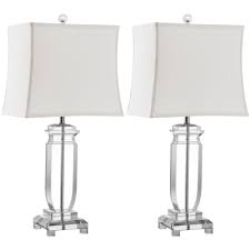 Safavieh Olympia 24 In Clear Crystal Urn Table Lamp With White Shade Set Of 2 Lit4099a Set2 The Home Depot Crystal Table Lamps Clear Table Lamp Lamp