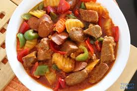 Pork Afritada Recipe Via Todaysdelight8888 Pork Afritada Recipe Pork Mechado Recipe Recipes