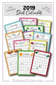 2019 Calendar Printable Capturing Joy With Kristen Duke Calendar Printables Calender Printables Printable Desk Calendar