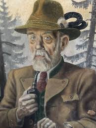 WILLIAM ALFRED HOFSTETTER ANTIQUE MAN PORTRAIT OIL PAINTING DOUBLE SIDED  HORSES